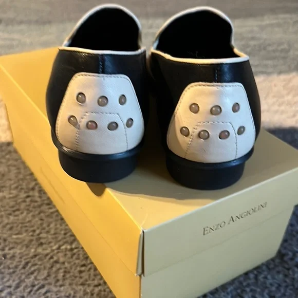 Enzo Angiolini Black and White Loafers - Picture 3 of 8